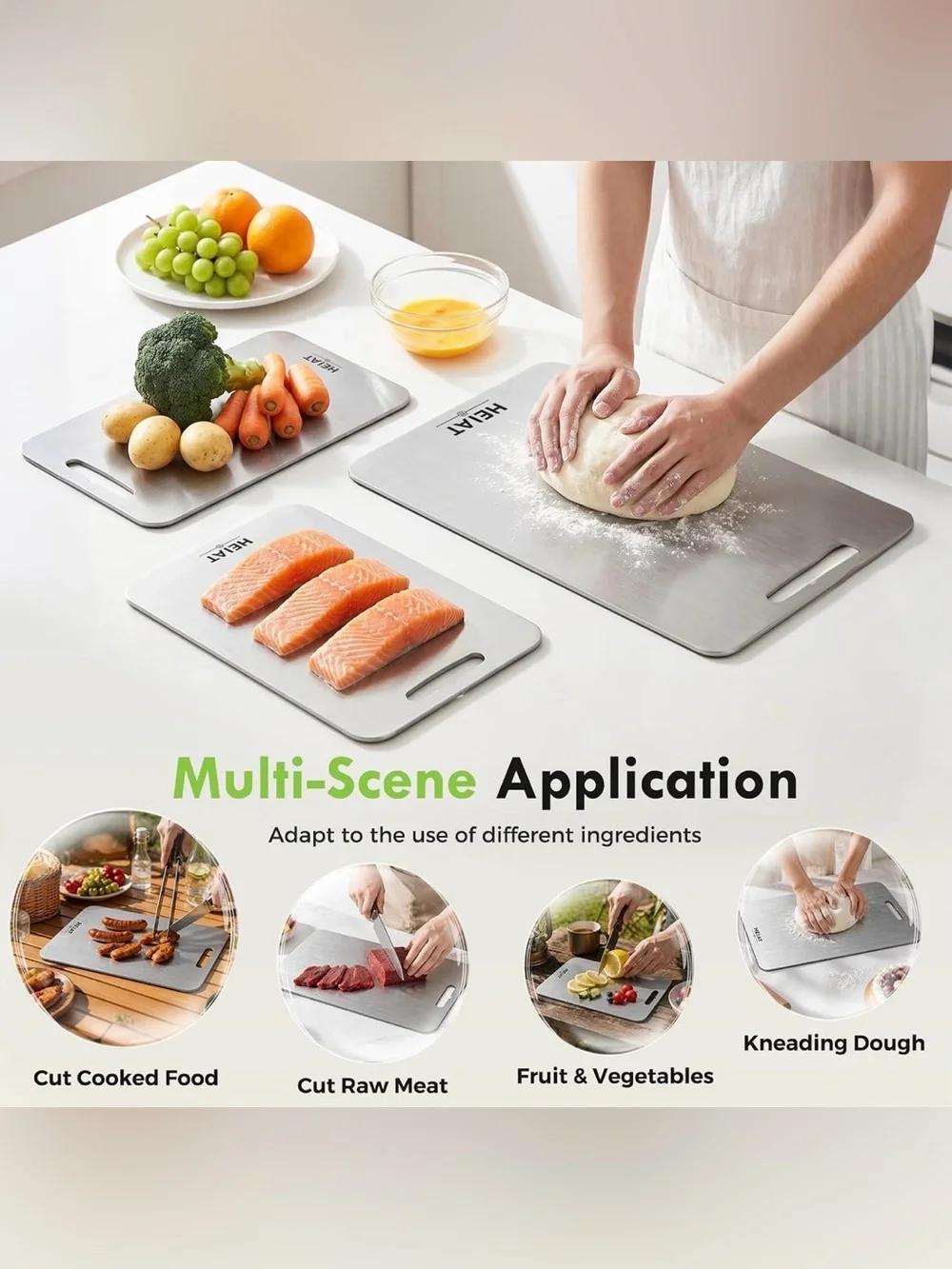 Titanium Cutting Board, 100% Pure Titanium Cutting Boards for Kitchen